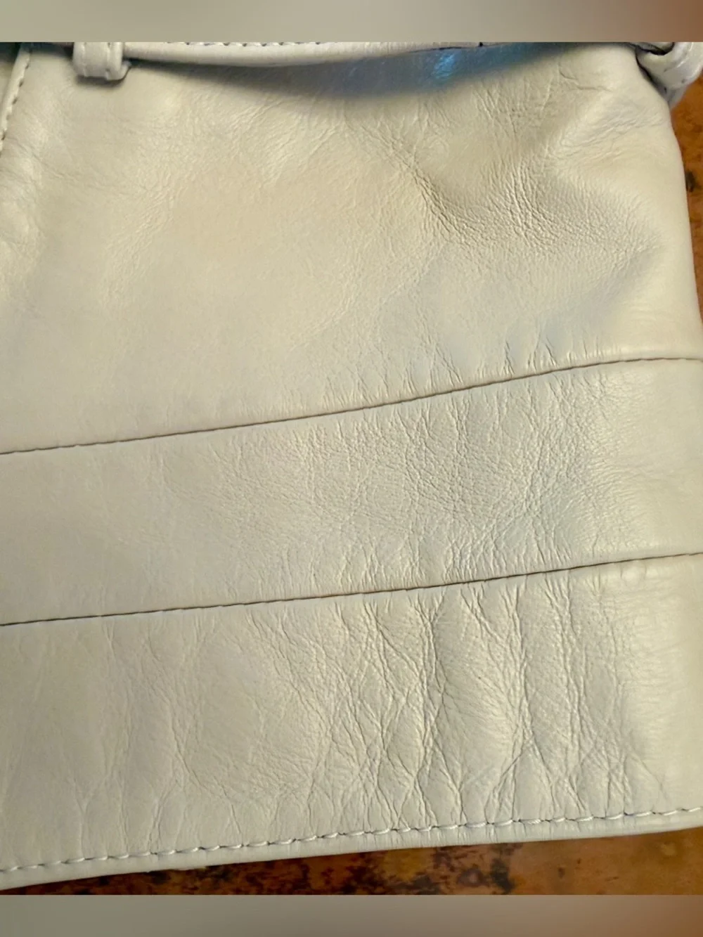 Free People Daytona Bone/Ivory Color Leather Skirt Belt ‎ Size S
